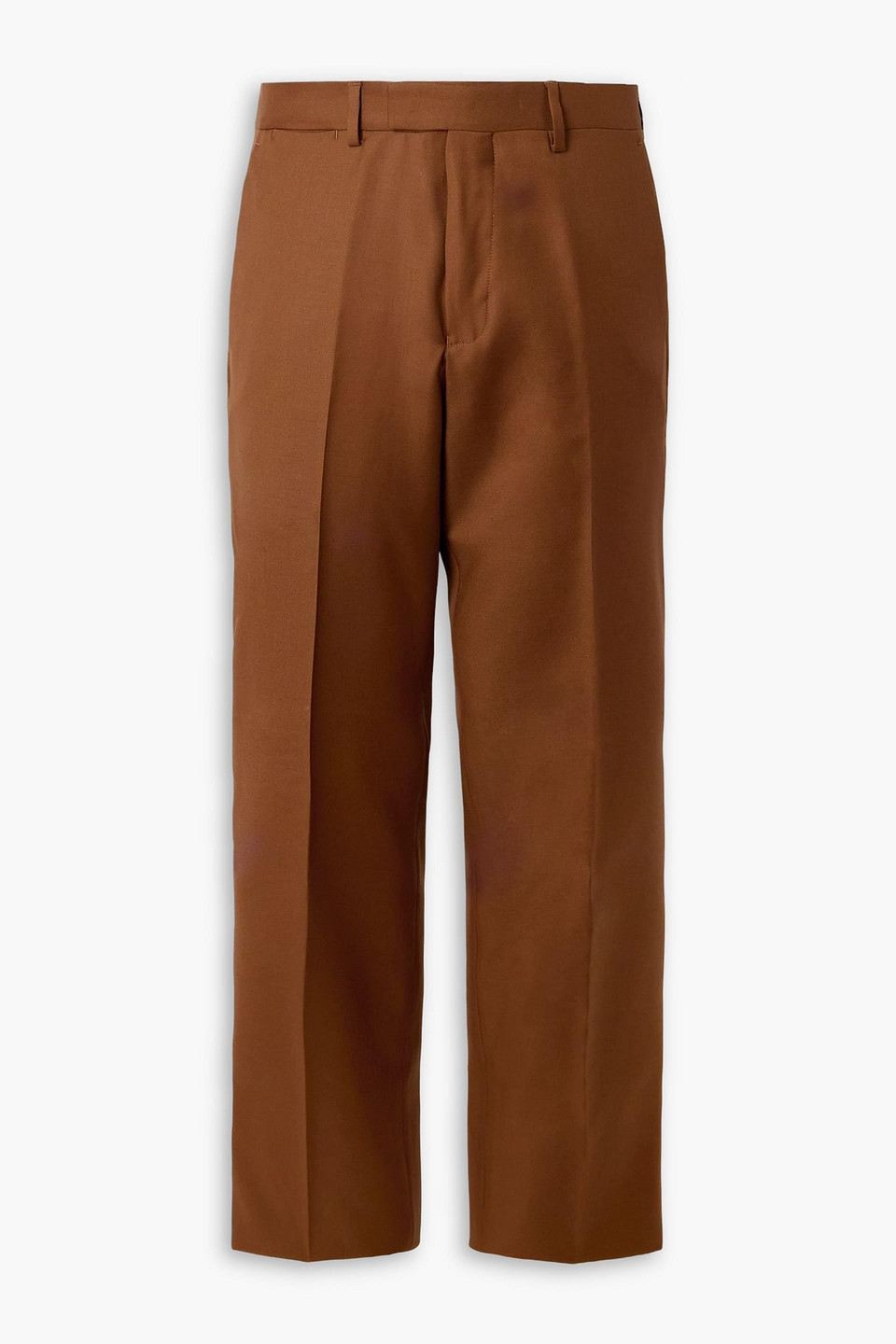 Slim-fit straight-leg wool-twill suit pants - Brown - 28
