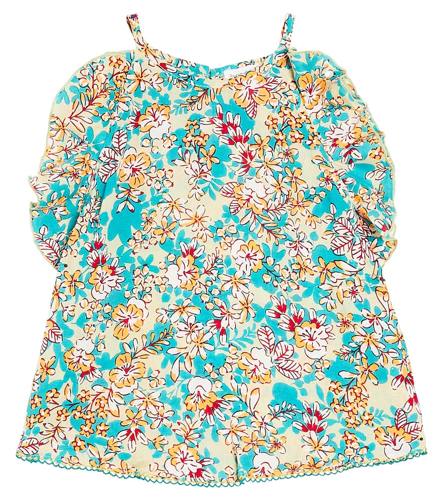 Poupette St Barth Kids Alida floral ruffled top
