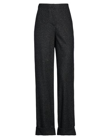 Woman Pants Black Size 4 Wool, Polyester, Acrylic, Silk, Elastane