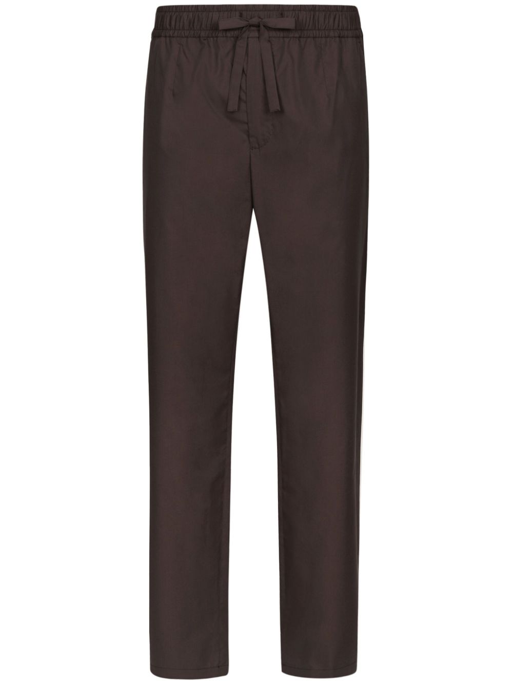 Straight-leg cotton trousers - Brown