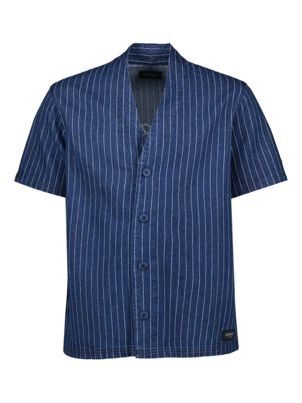 Pinstripe short-sleeve shirt - Blue