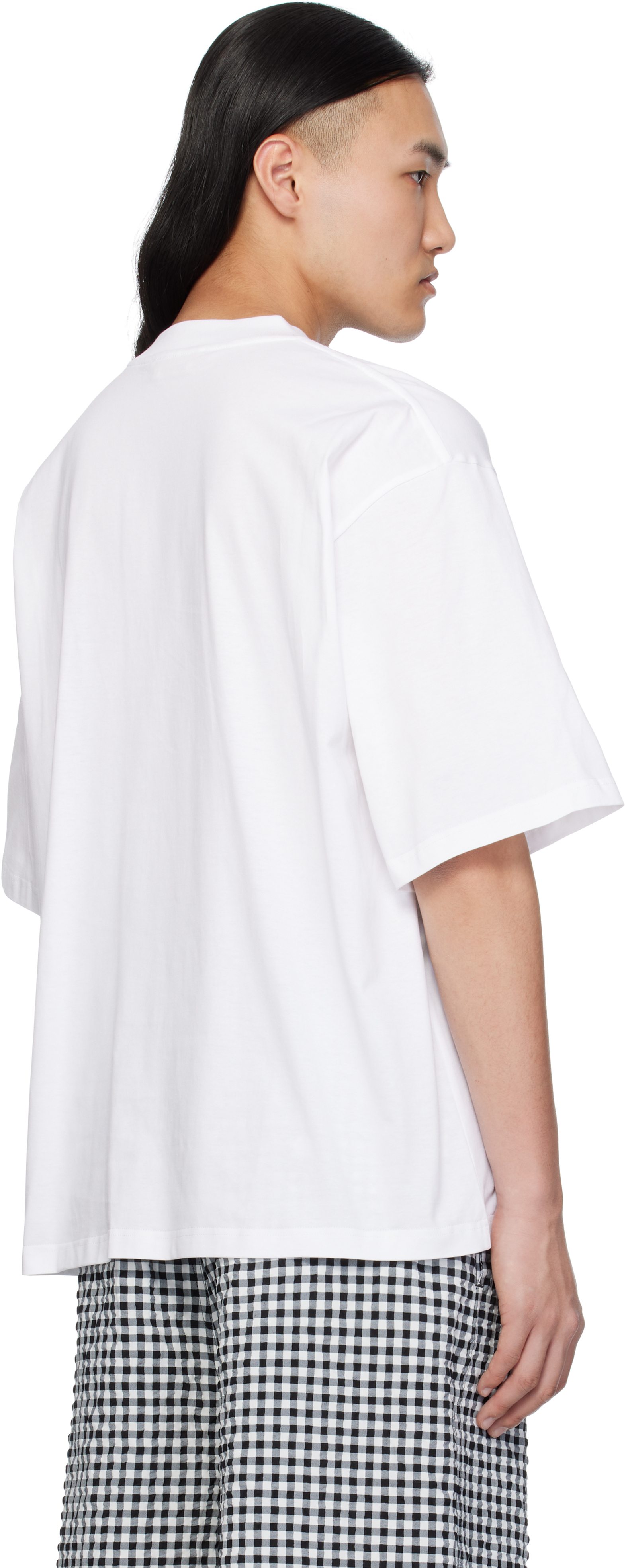 마르니 남성 화이트 팝 필드 로고 티셔츠 251379M213014