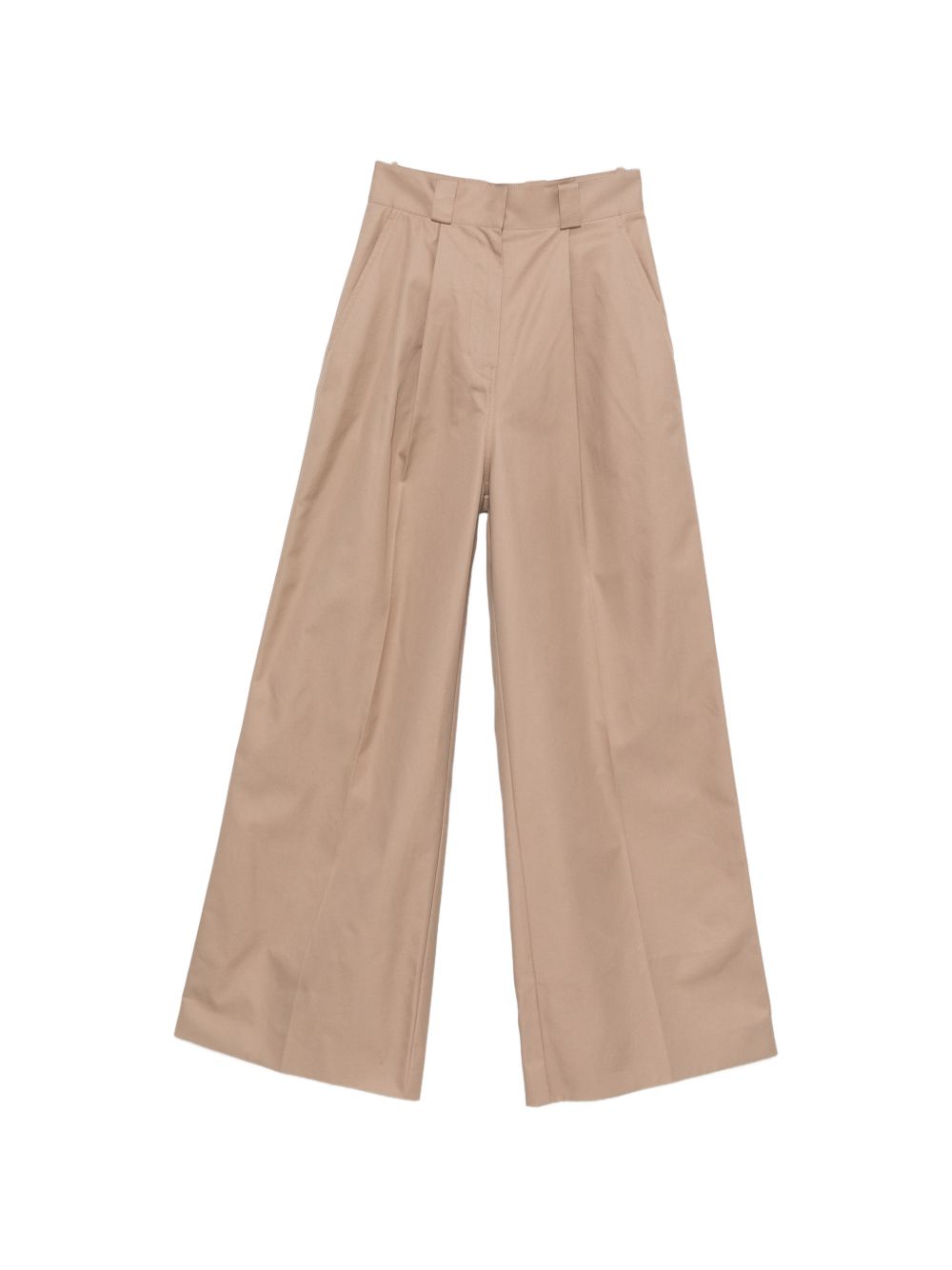 Cotton high-waisted trousers