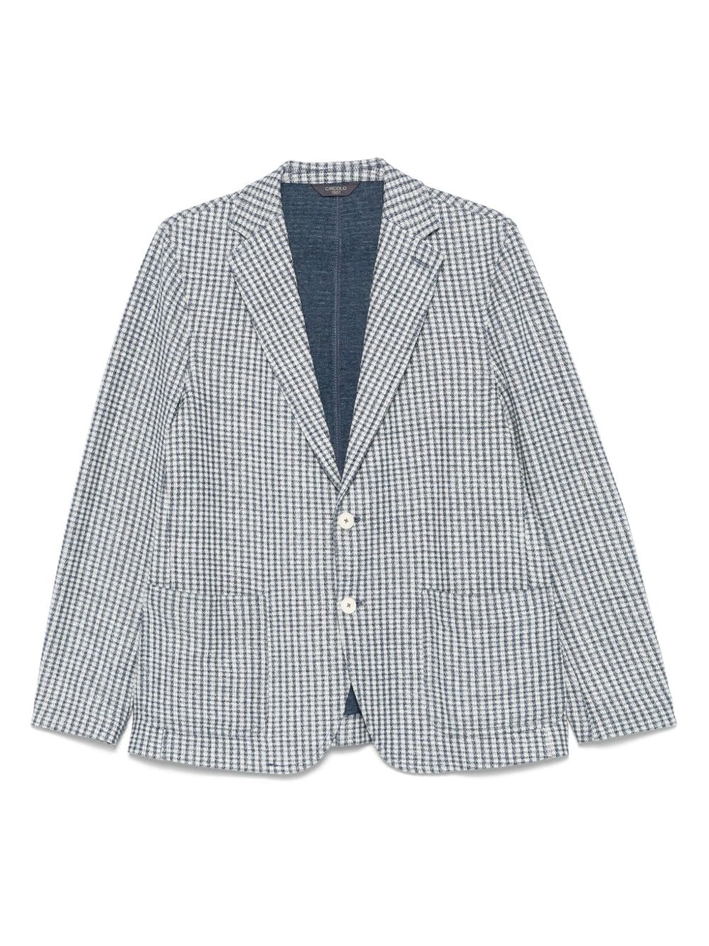 Cotton-Linen Blend Blazer — blue
