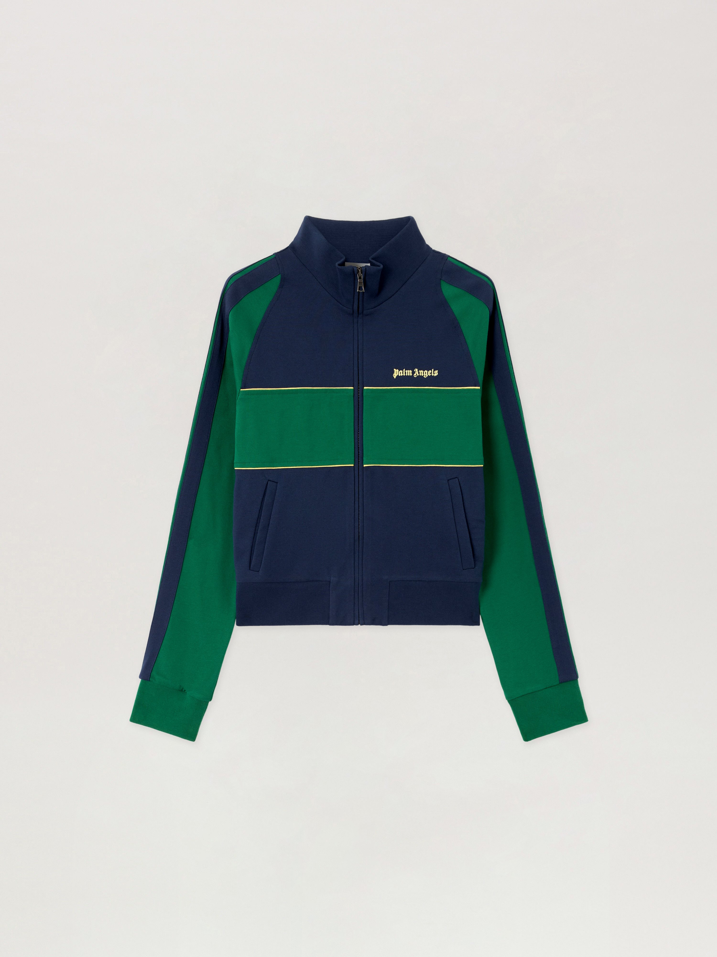 Classic Logo Zipped Crew Jacket Woman  Navy Blue Green