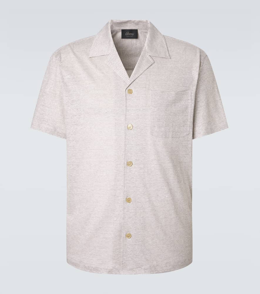 Striped linen and cotton shirt