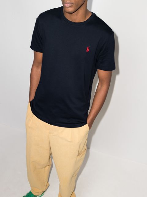 Logo-embroidered cotton T-shirt