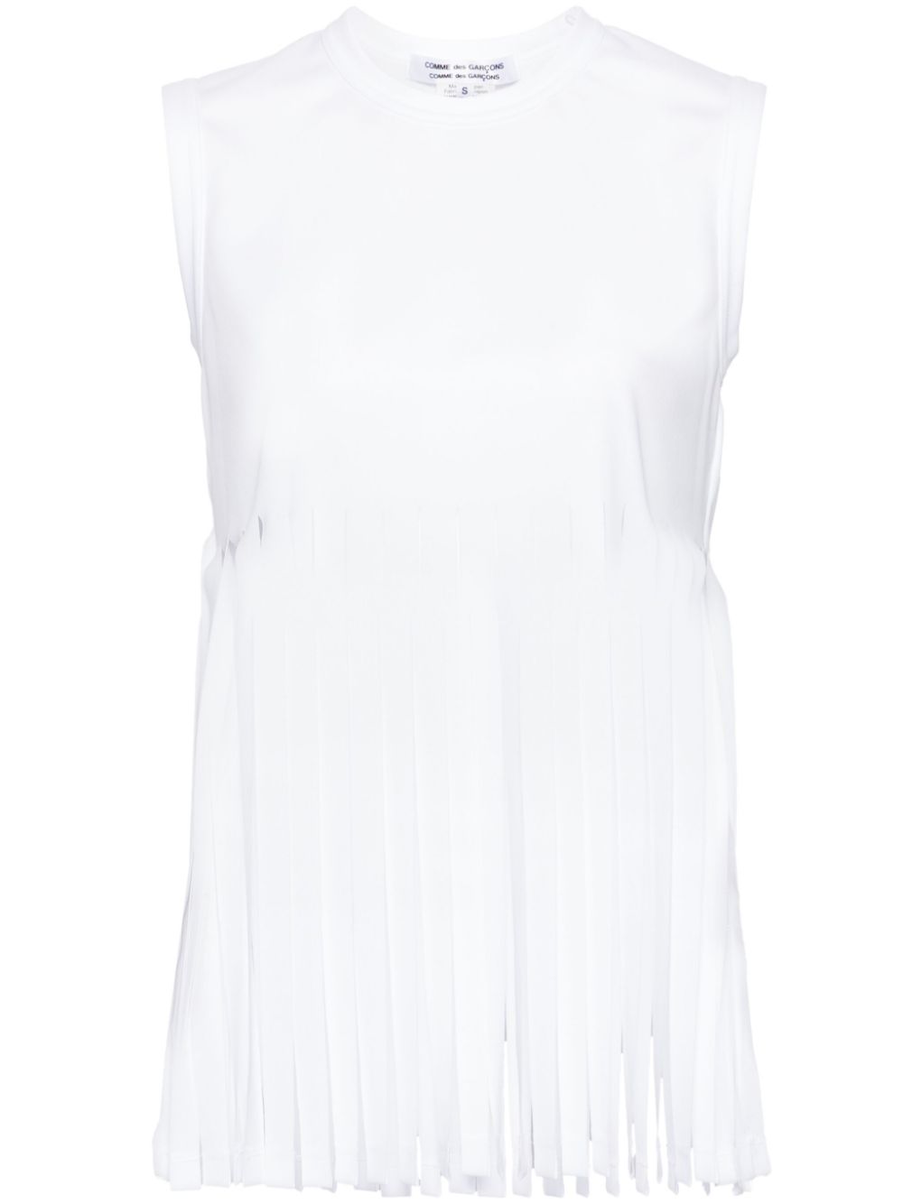 Fringed jersey tank top - White