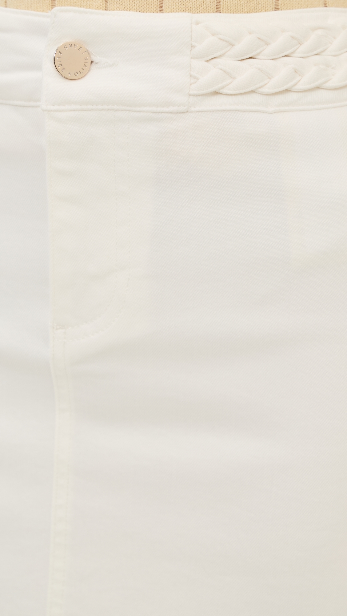 Kari Braided Waistband Miniskirt Off White