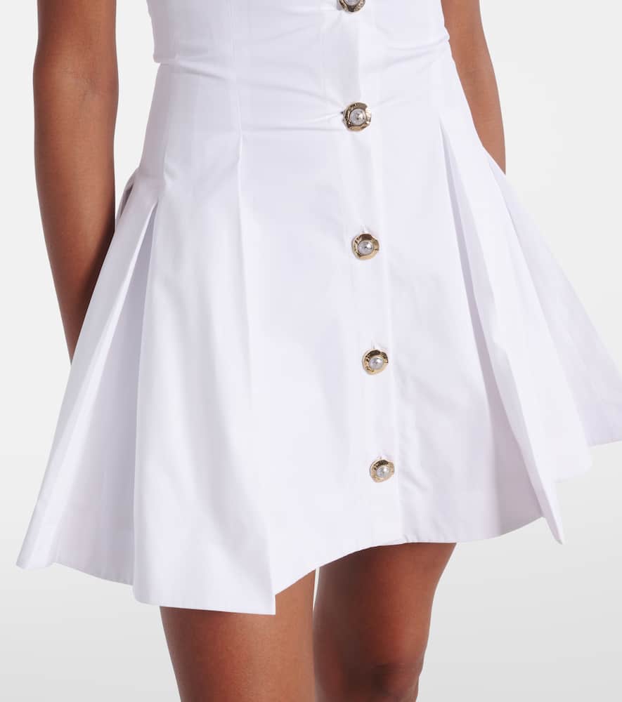 Halterneck cotton poplin minidress