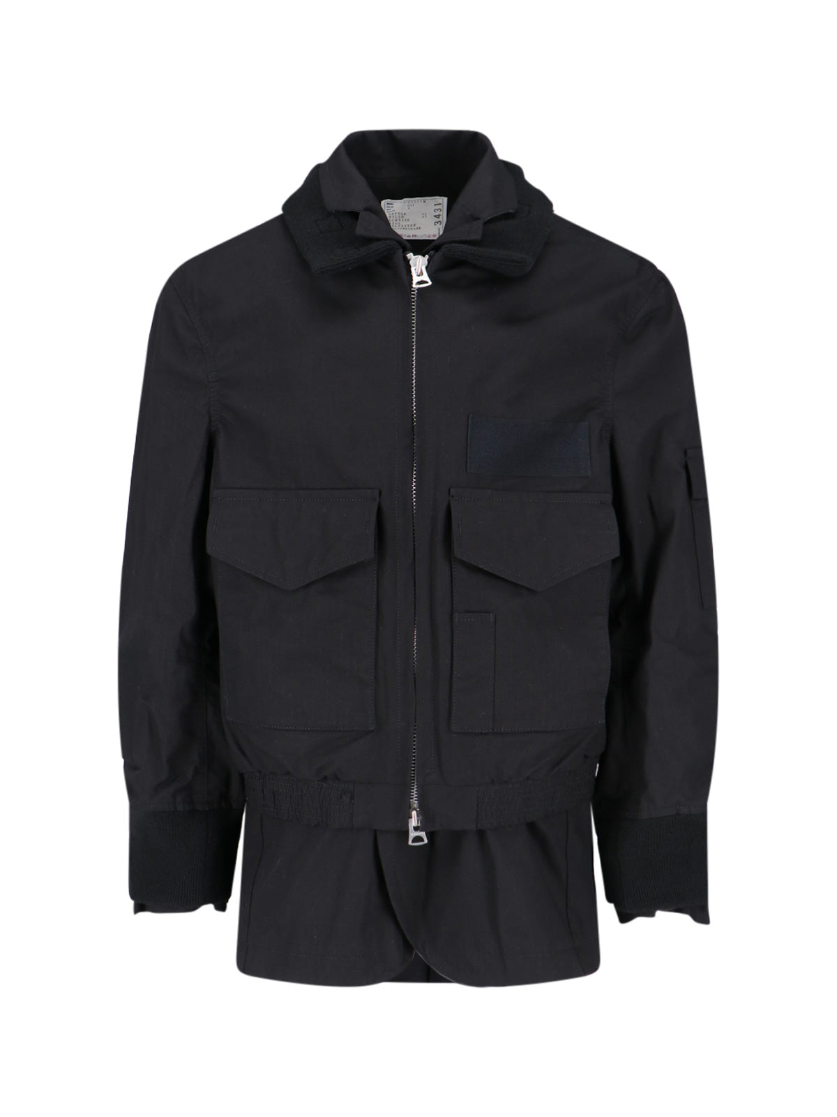 Sculpted Wool-Blend Jacket with Acrylic Parts and Nylon Lining