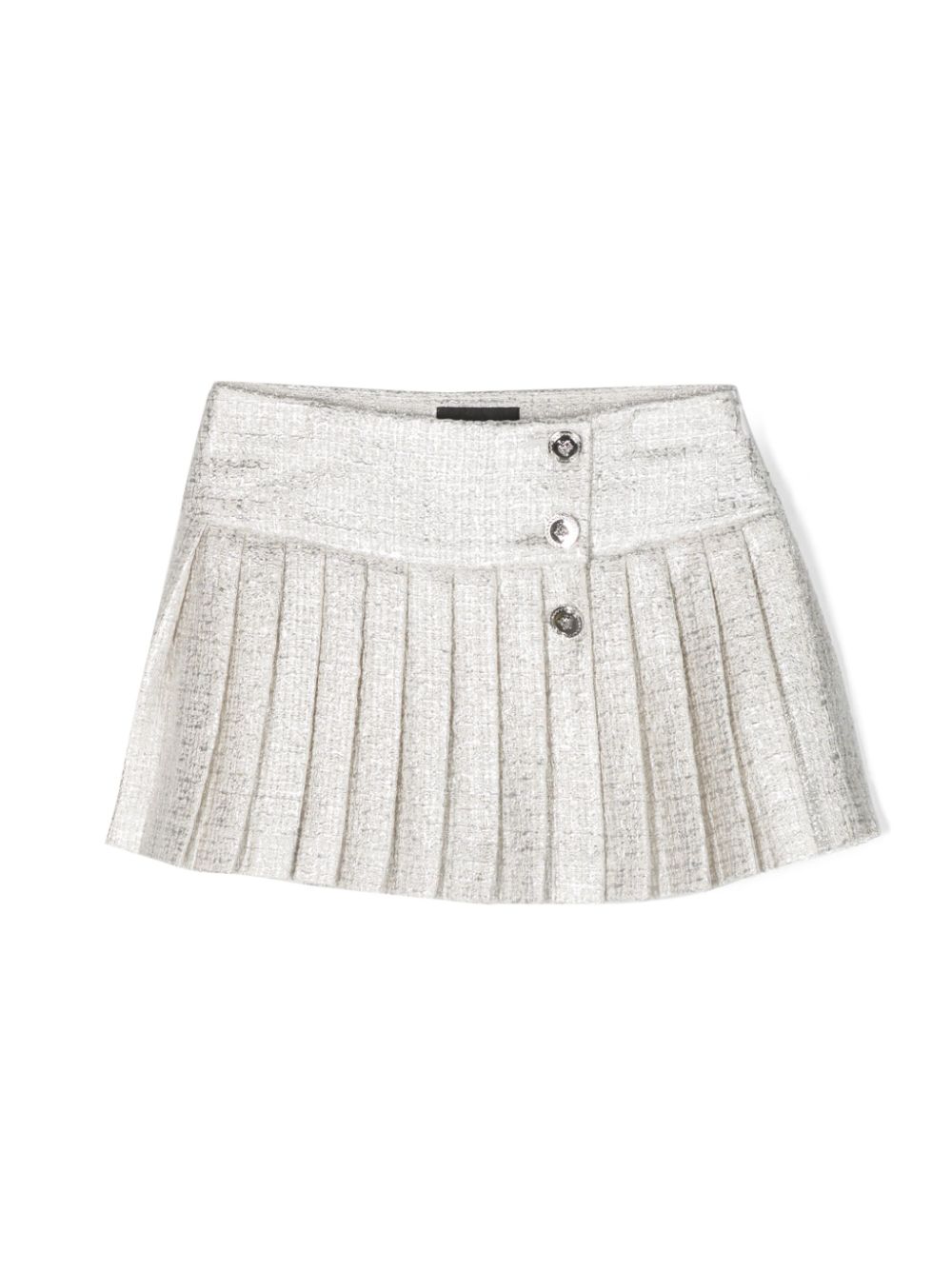 Pleated tweed miniskirt - Silver
