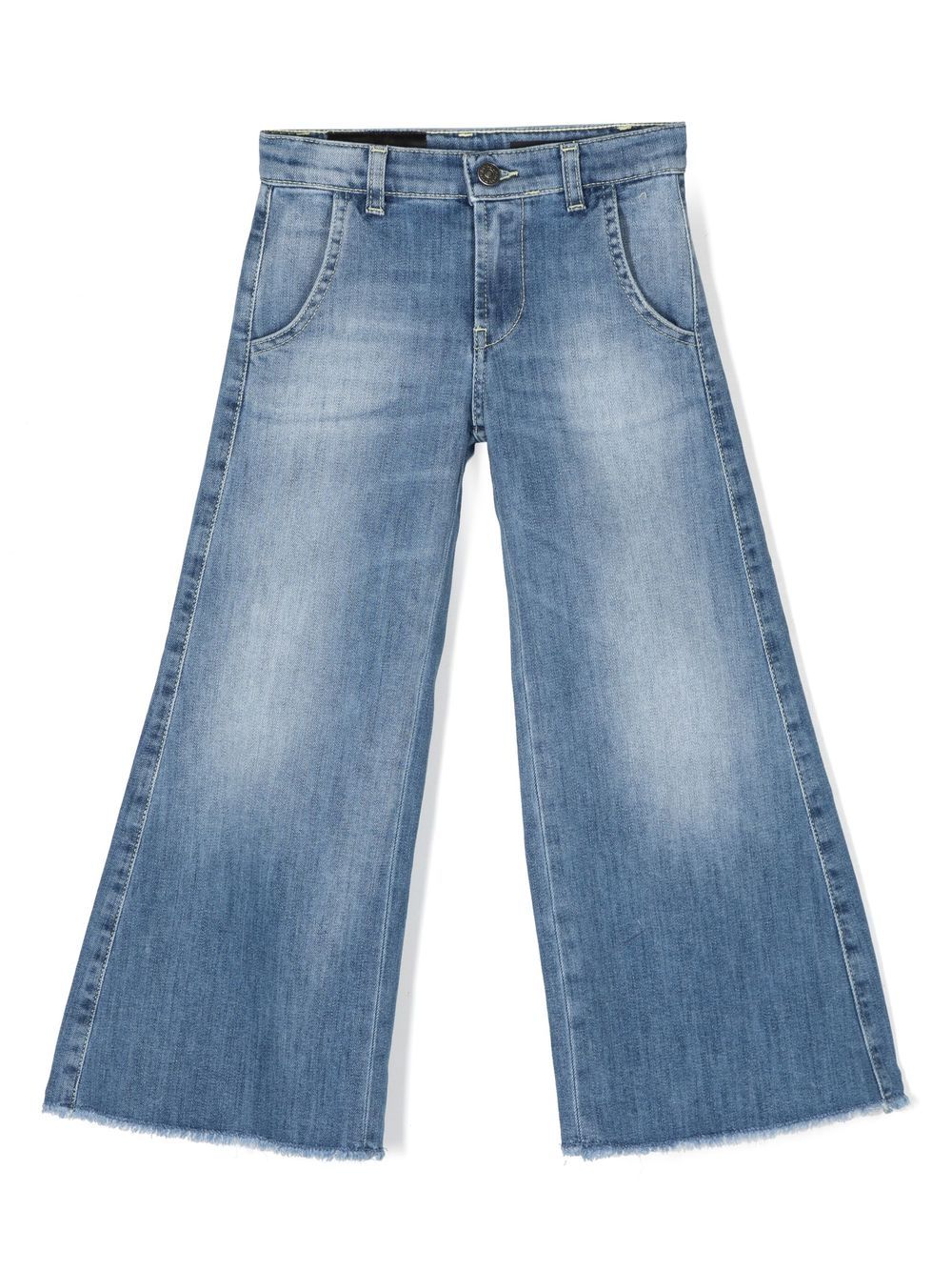 Logo-patch wide-leg jeans - Blue