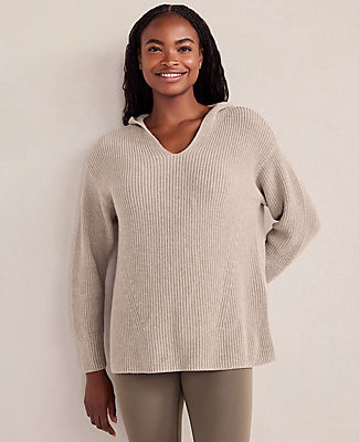 Ann Taylor Haven Well Within Organic Cotton Cashmere Shaker Stitch Hoodie