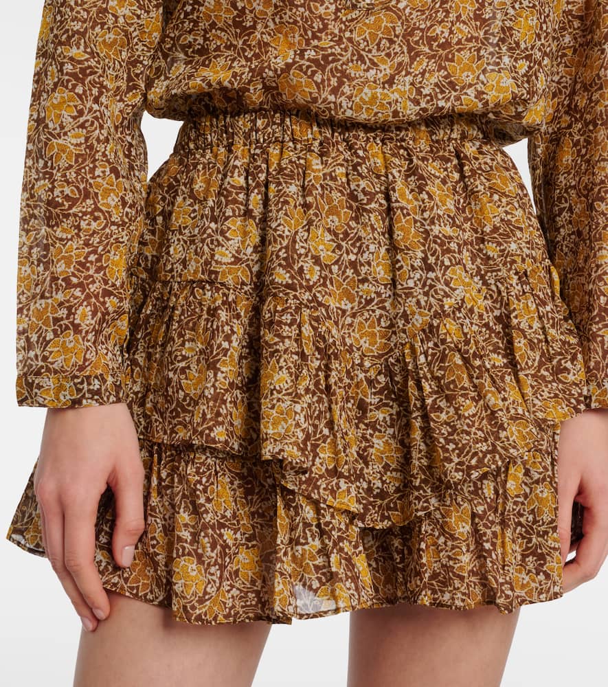 Jocadia floral tiered cotton voile shorts