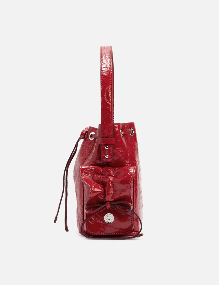 Multipocket Mini Bucket Bag Crinkled Patent