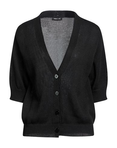 Woman Cardigan Black Size 6 Linen, Organic cotton