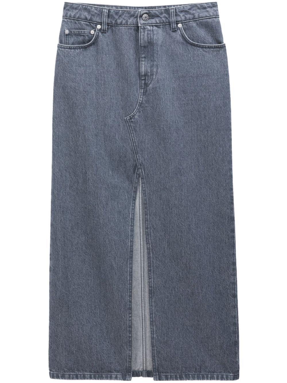 - Slit Denim Long Skirt