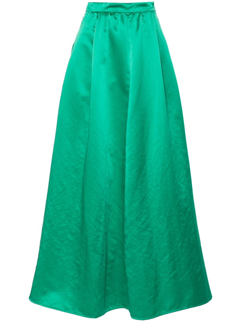 A-line satin maxi skirt - Green