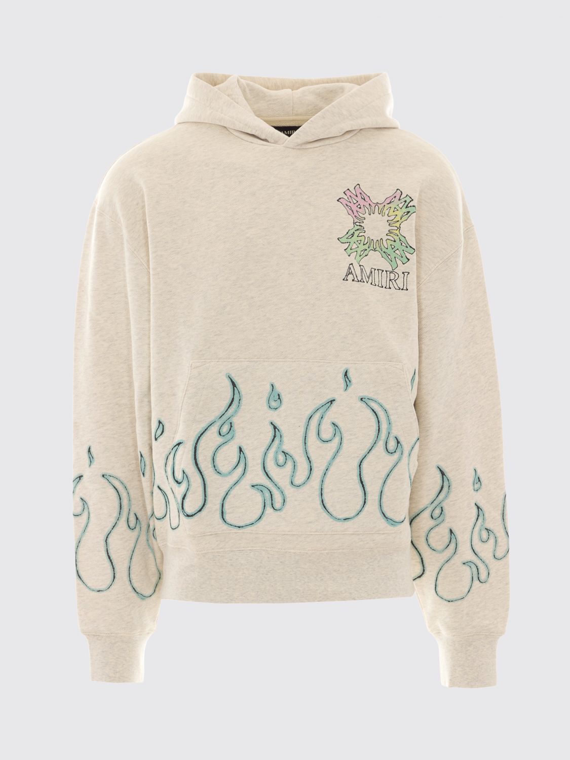 Amiri MA Quad Flames Hoodie in Ivory