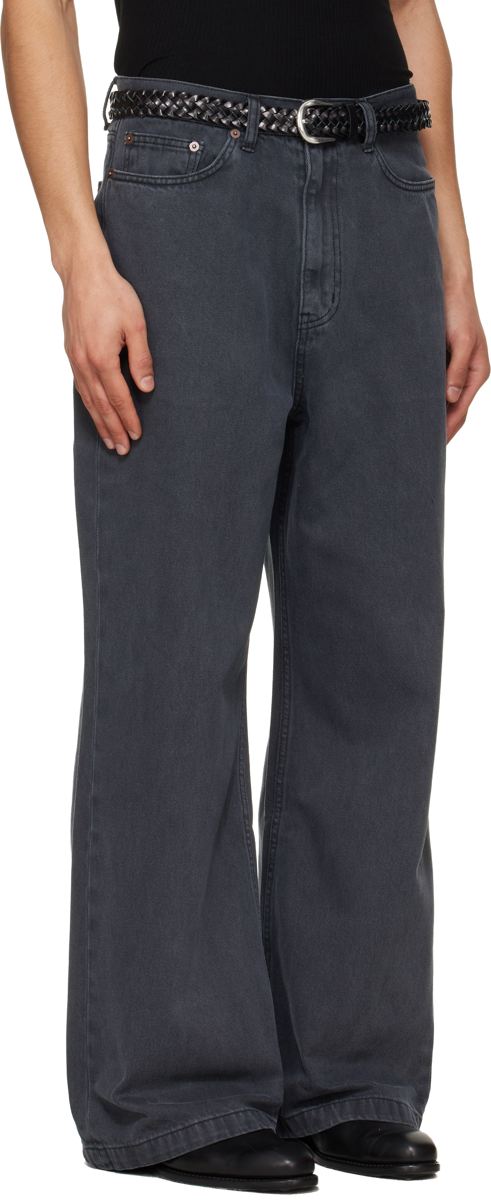 Gray Wide-Leg Jeans