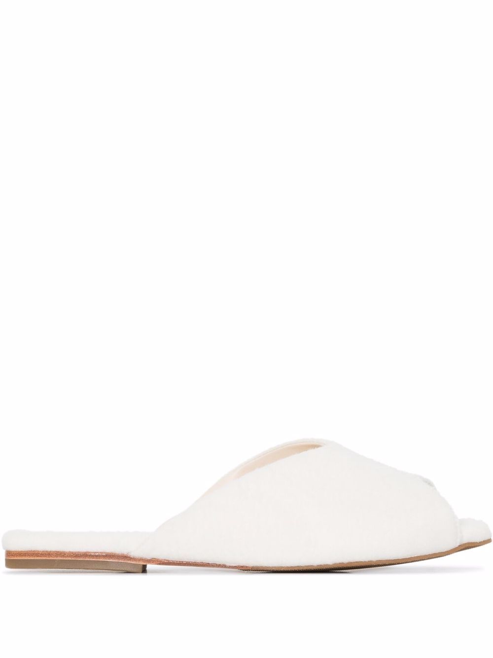 Open-toe wool slippers - Neutrals