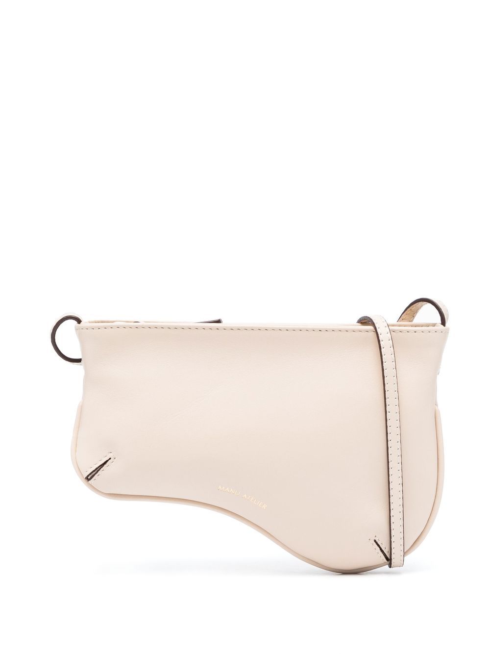 Logo-detail leather shoulder bag - Neutrals
