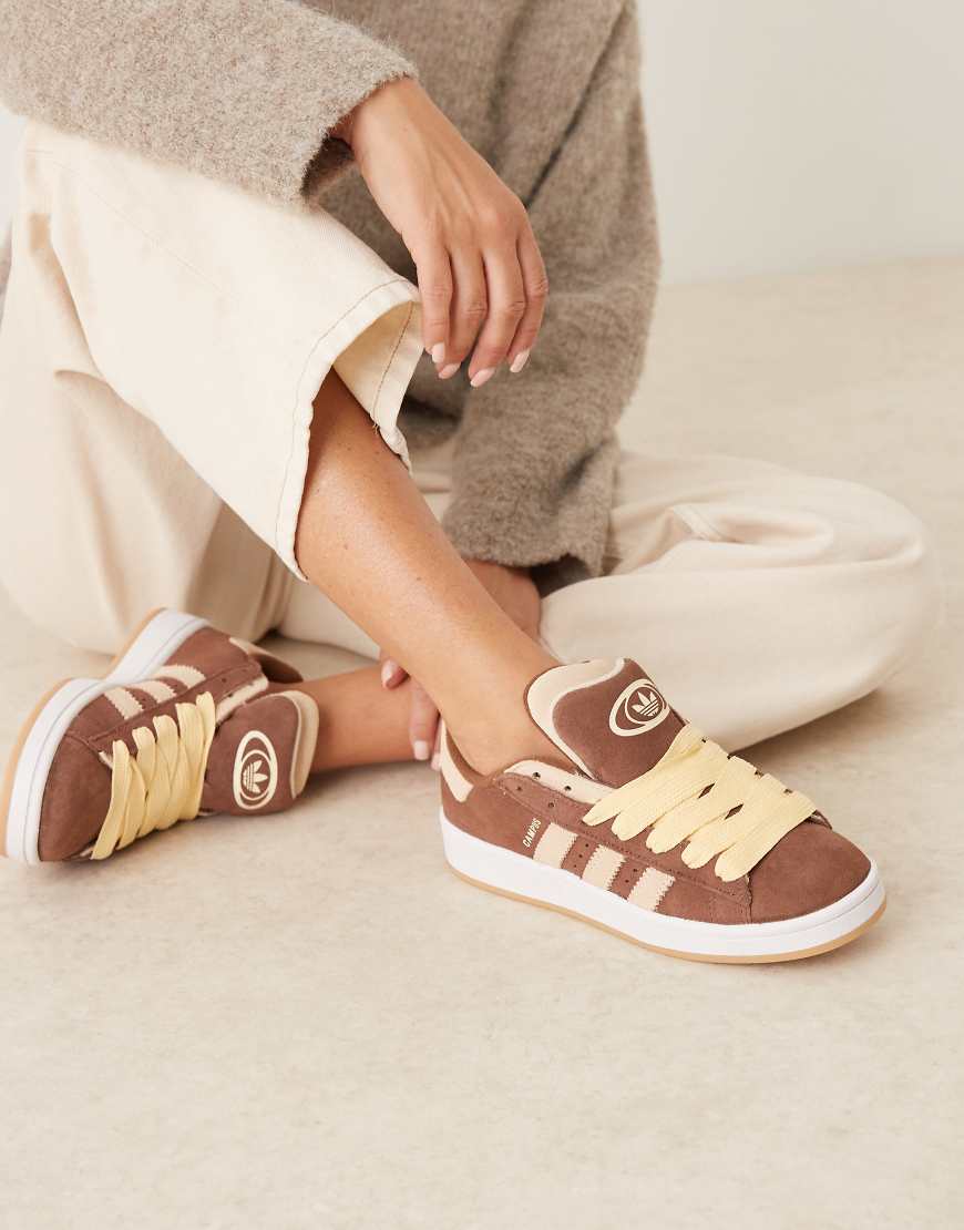Campus 00's double trainers in brown and cream