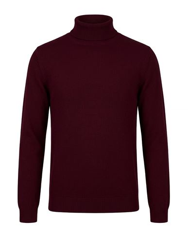 Man Turtleneck Burgundy Size 36 Merino Wool