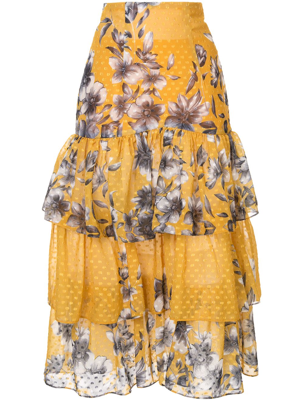Floral ruffle skirt - Yellow
