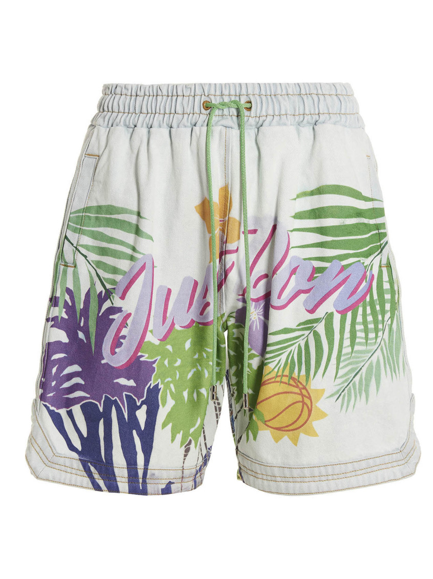 Light Blue Graphic Shorts