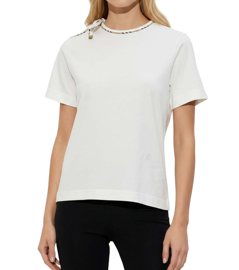 White Cotton T-Shirt Chalk - Women
