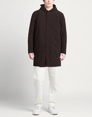 Man Coat Black Size L Nylon, Elastane
