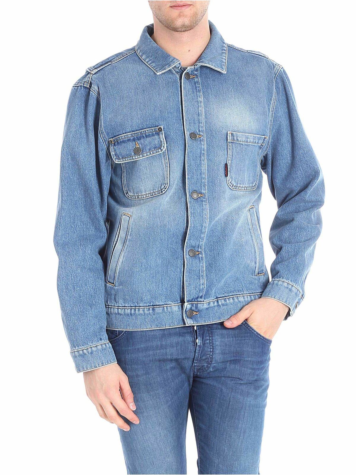 Denim jacket with logo embroidery
