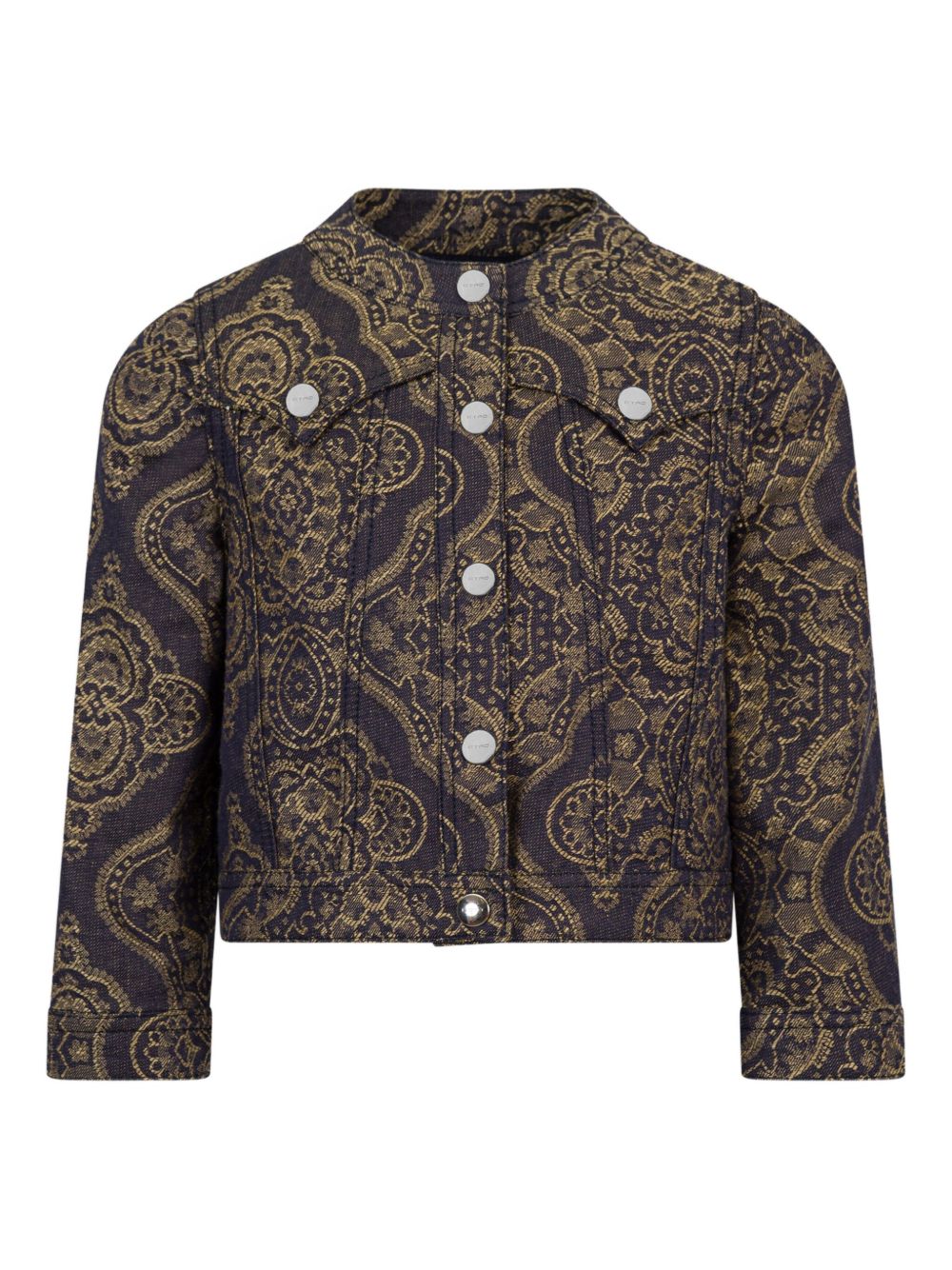 ETRO KIDS cotton-linen cropped jacket - Brown