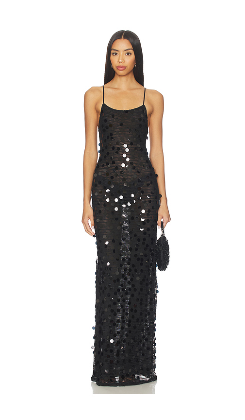 Superdown Arna Maxi Dress in Black. XL. Also in L