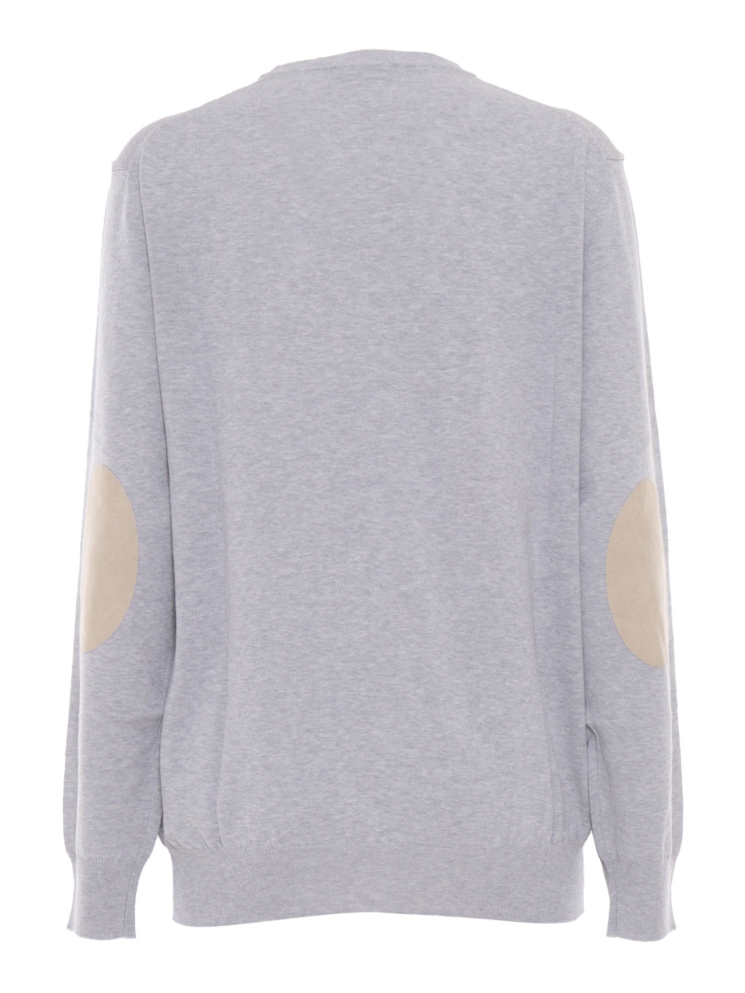 Kangra Cashmere Girocollo Rasato Calato C/Toppe Alcantara