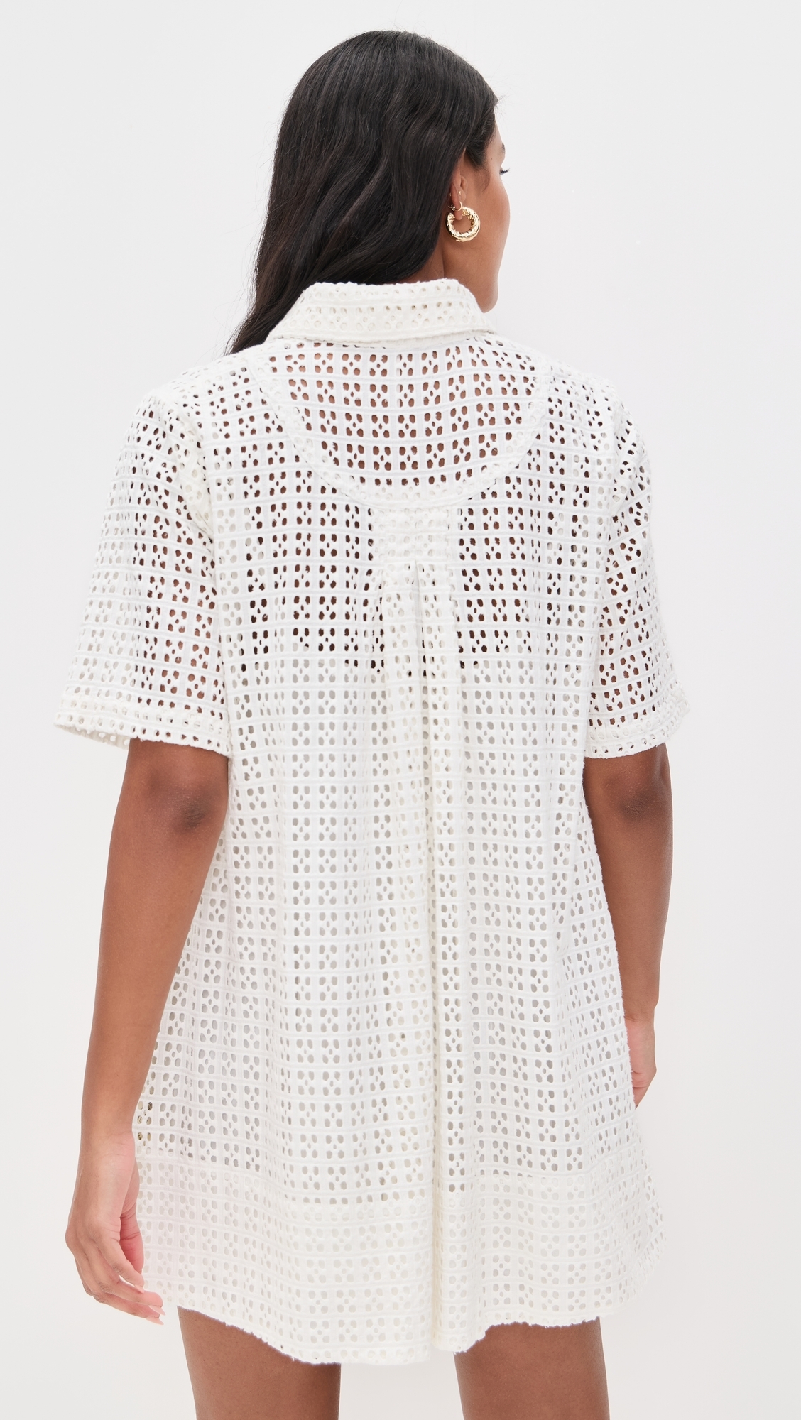 Free People Remino Eyelet Mini Dress Bright White