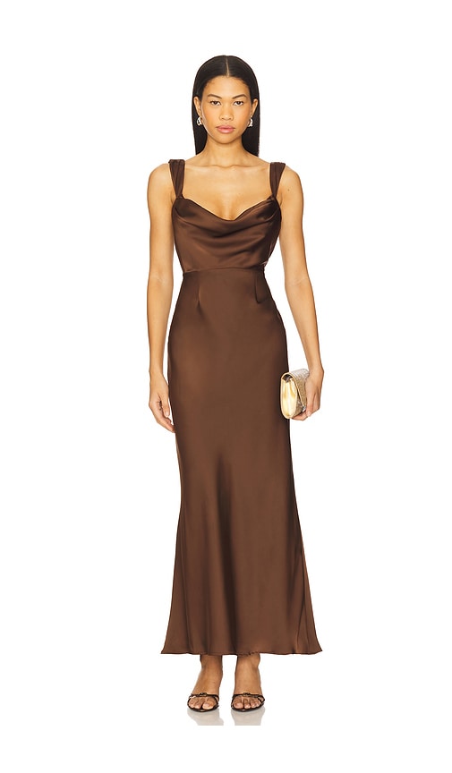 Runaway The Label ROBE MAXI MARGOT en Chocolate.  L. Also en
