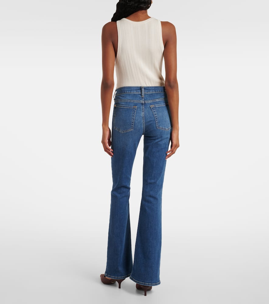 Mid-rise flared jeans