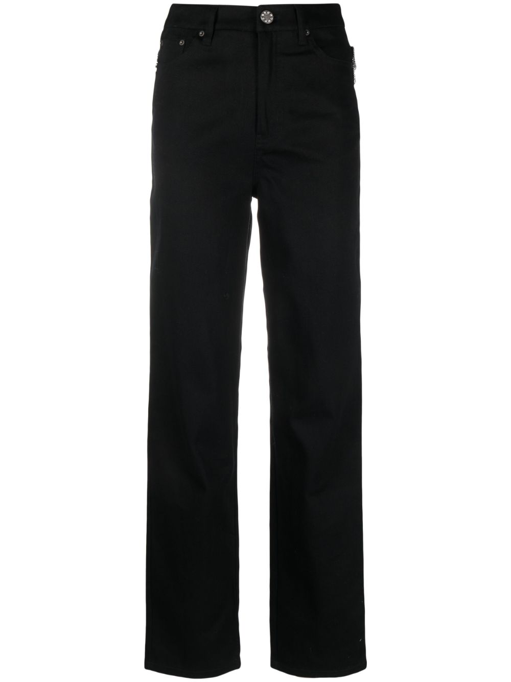 Crystal-embellished straight-leg trousers - Black