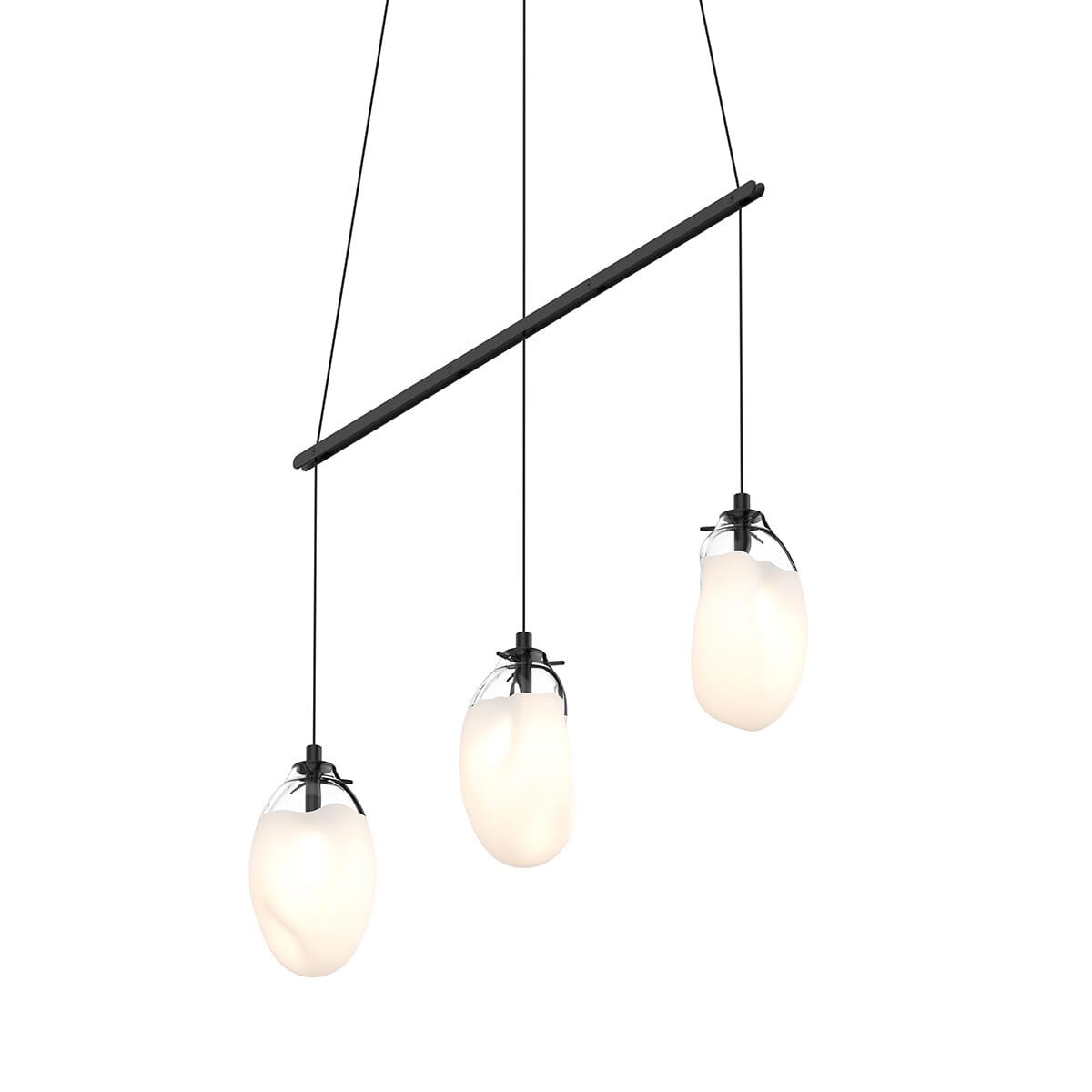 Liquid 3-Light 12" Pendant Light in Satin Black