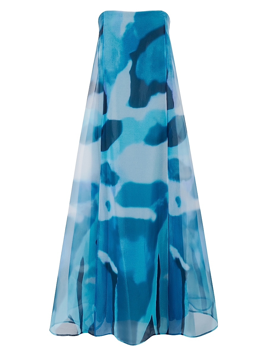 Women's Allyson Printed Strapless Maxi Dress - Blue Haze