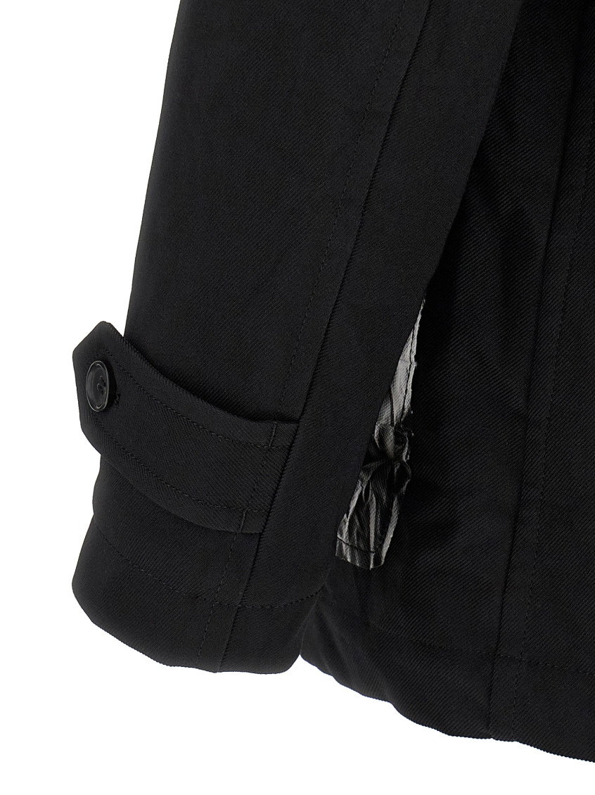 Black Double-Breasted Caban Coat