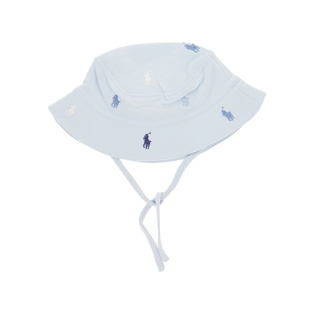 RALPH LAUREN Cotton bucket hat with embroidered logos Kids 3-9M