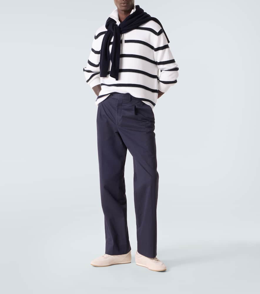 Striped cotton and cashmere sweater