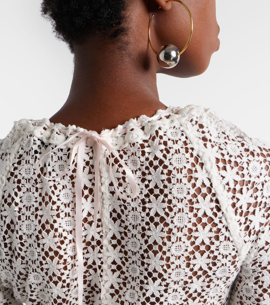 Hizene cotton guipure lace minidress