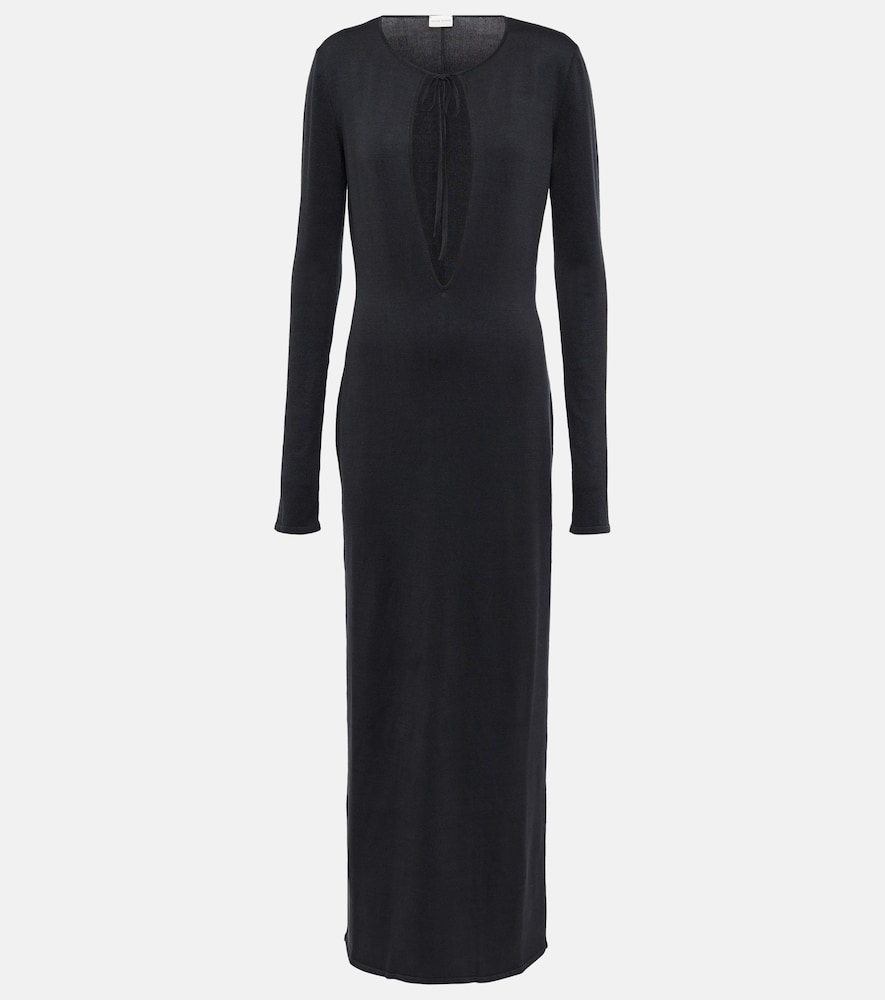 Cutout silk maxi dress