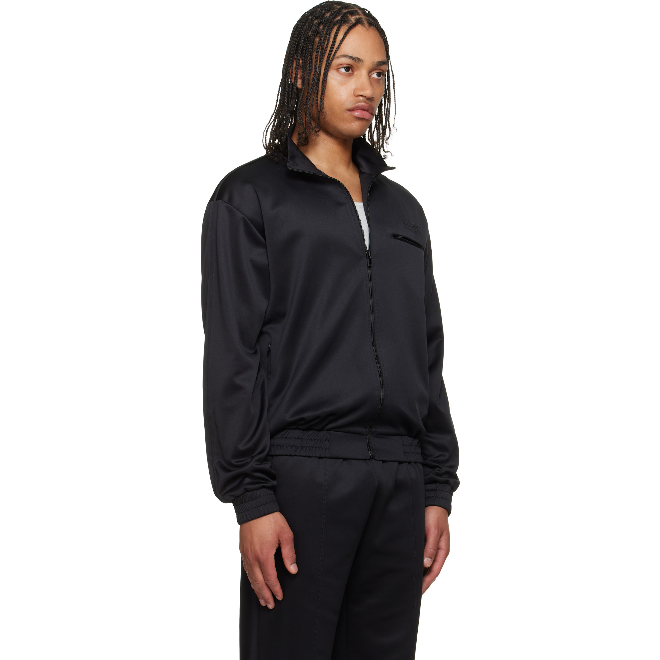 Black Embroidered Logo Track Jacket