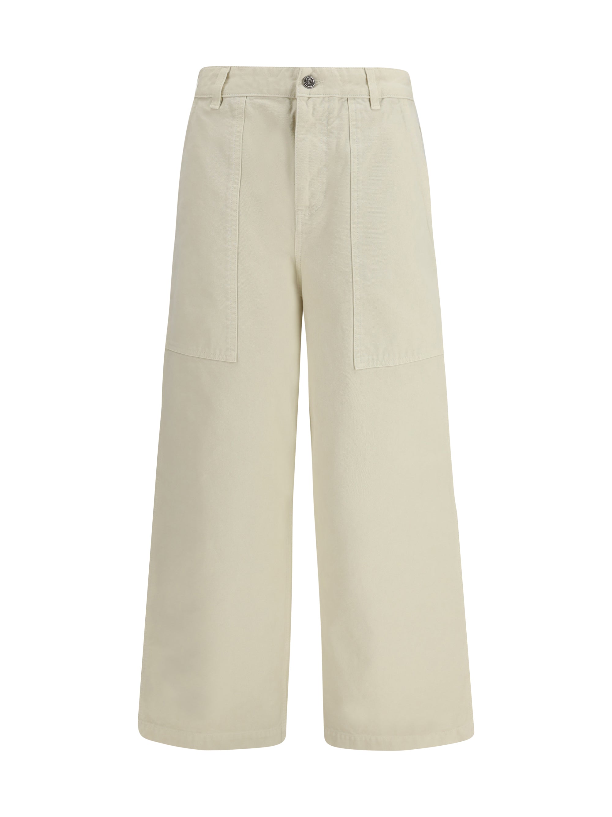 Cotton Canvas Cargo Pants — Beige